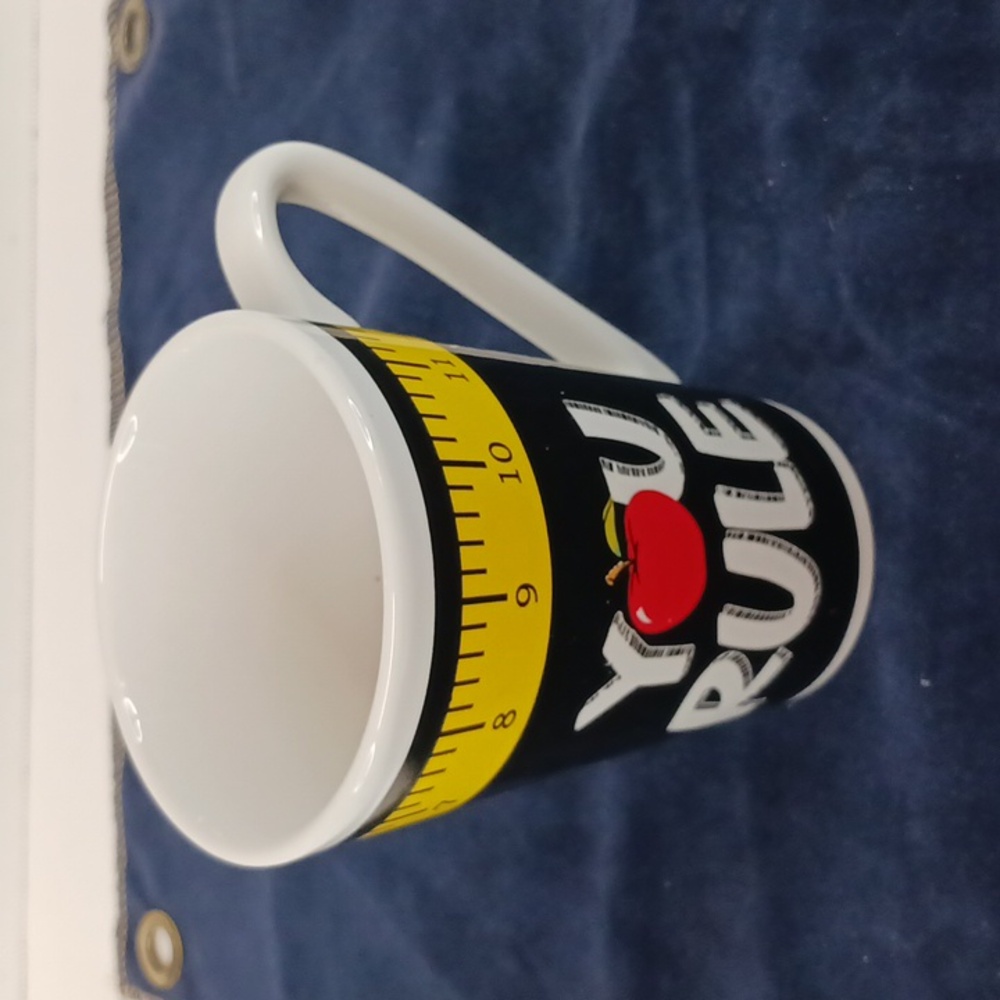 Teacher Coffee Mug 12 oz. You Rule Apple Ceramic Dishwasher Microwave Safe GUC